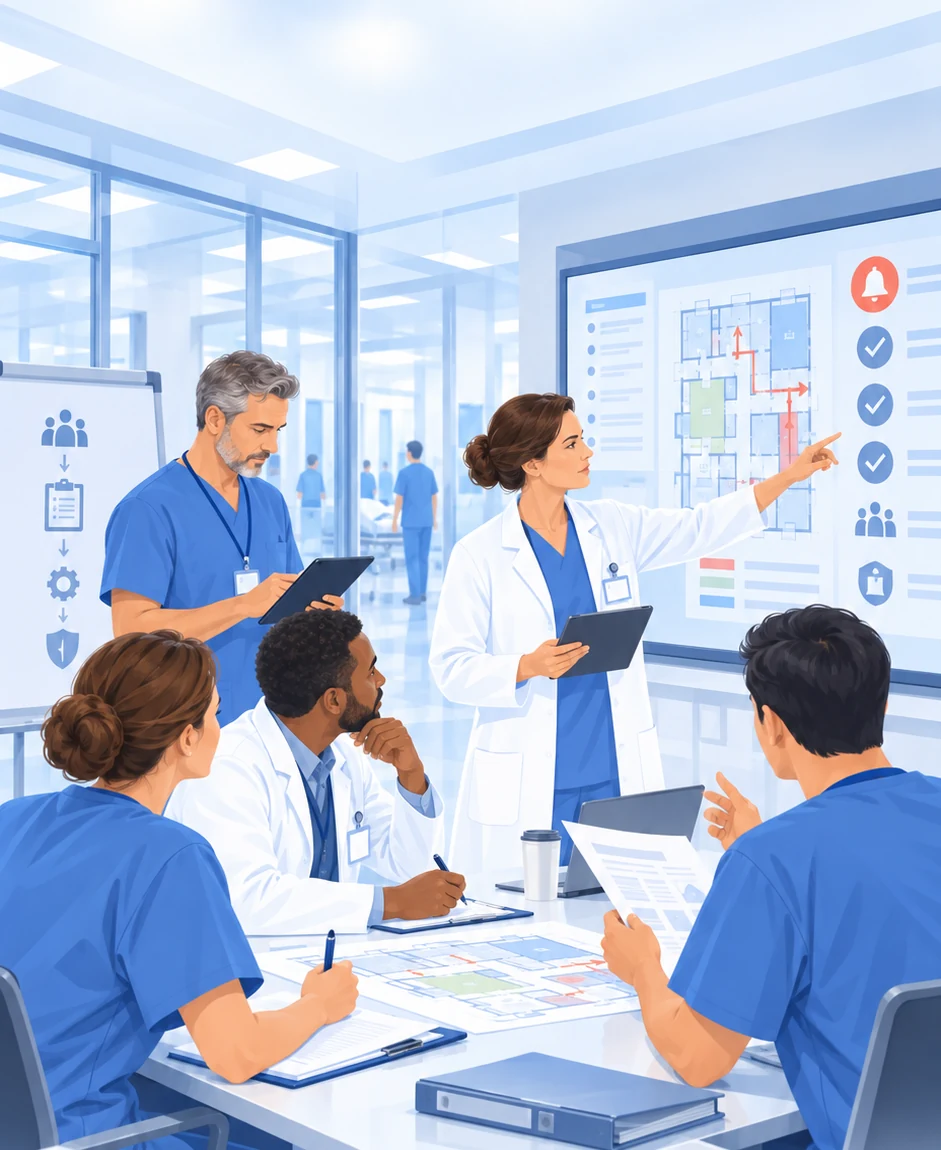 Hospital incident management team illustration